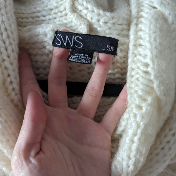 Cream Cowl Neck Sweater Dress - Picture 3 of 3